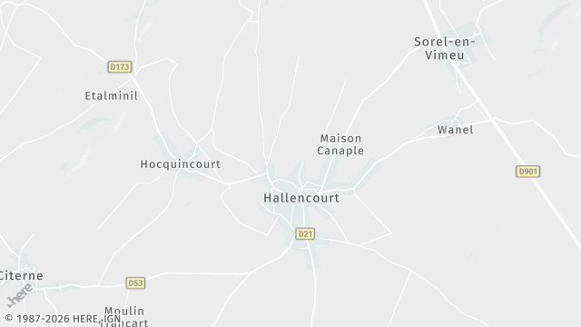 Carte de la zone d'intervention à Hallencourt