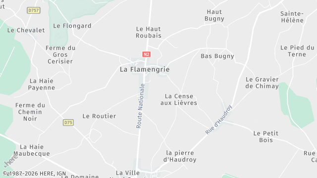 Carte de la zone d'intervention à La Flamengrie