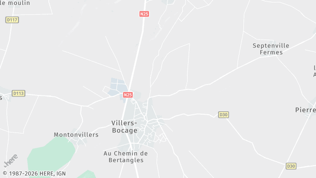 Carte de la zone d'intervention à Villers-Bocage