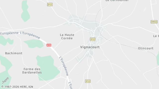 Carte de la zone d'intervention à Vignacourt