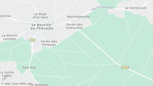 Carte de la zone d'intervention à Le Nouvion-en-Thiérache
