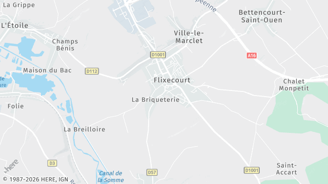 Carte de la zone d'intervention à Flixecourt
