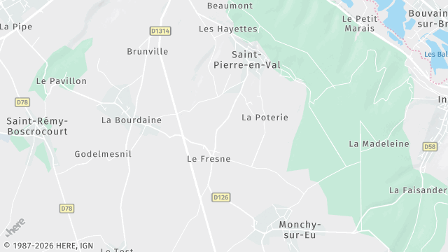 Carte de la zone d'intervention à Saint-Pierre-en-Val