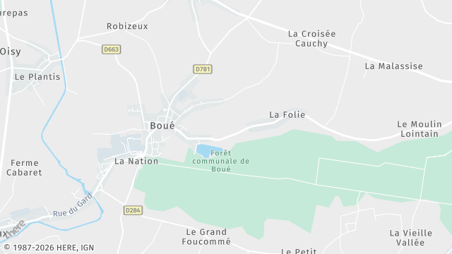 Carte de la zone d'intervention à Boué