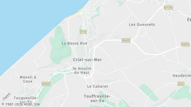 Carte de la zone d'intervention à Criel-sur-Mer