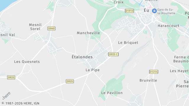 Carte de la zone d'intervention à Étalondes