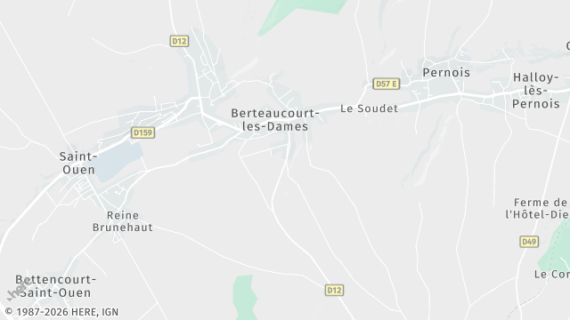 Carte de la zone d'intervention à Berteaucourt-les-Dames