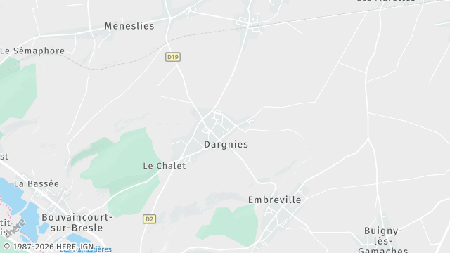 Carte de la zone d'intervention à Dargnies