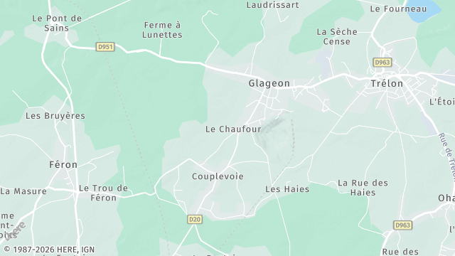 Carte de la zone d'intervention à Glageon