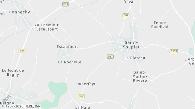 Carte de la zone d'intervention à Saint-Souplet