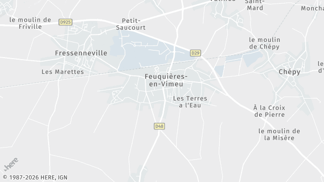 Carte de la zone d'intervention à Feuquières-en-Vimeu