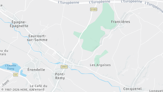 Carte de la zone d'intervention à Pont-Remy
