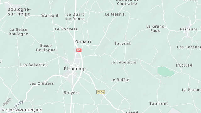 Carte de la zone d'intervention à Étrœungt