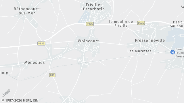 Carte de la zone d'intervention à Woincourt