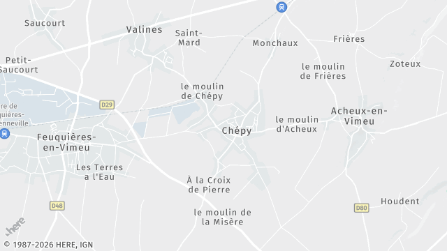 Carte de la zone d'intervention à Chépy