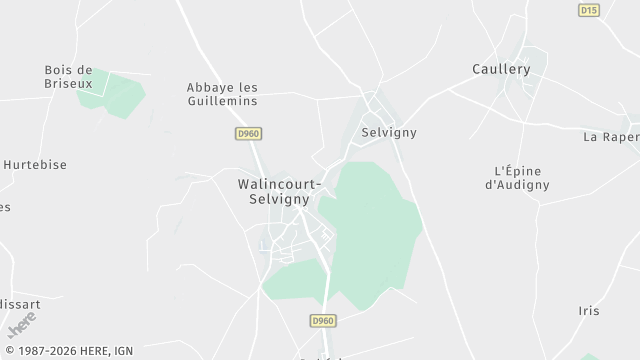 Carte de la zone d'intervention à Walincourt-Selvigny