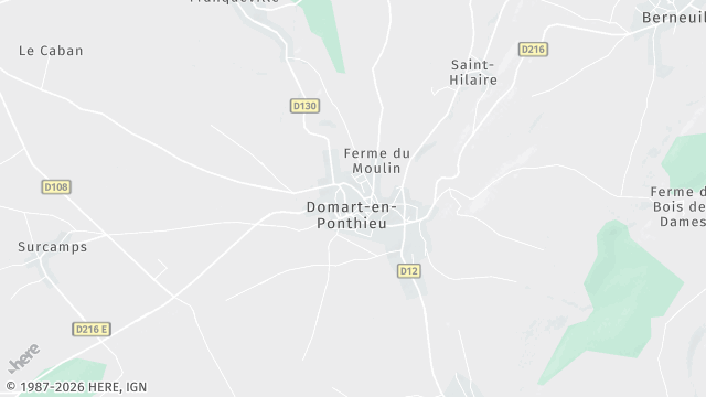 Carte de la zone d'intervention à Domart-en-Ponthieu