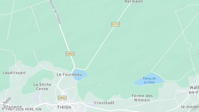 Carte de la zone d'intervention à Trélon