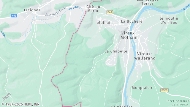 Carte de la zone d'intervention à Vireux-Molhain