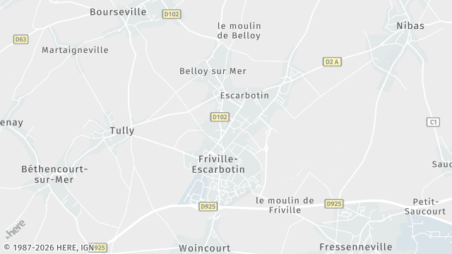 Carte de la zone d'intervention à Friville-Escarbotin