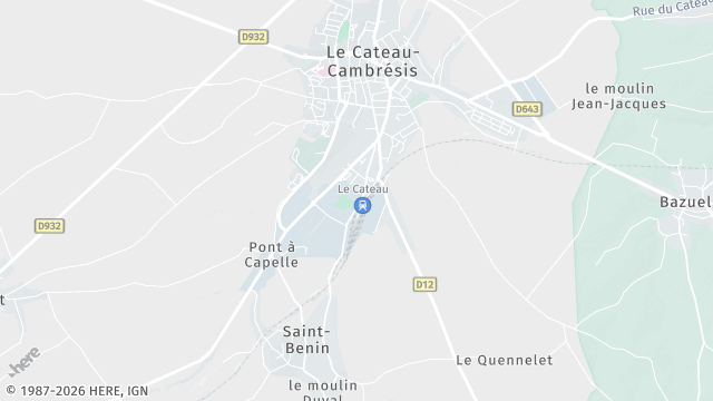Carte de la zone d'intervention à Le Cateau-Cambrésis
