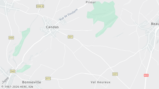 Carte de la zone d'intervention à Candas