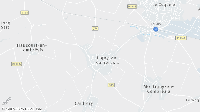 Carte de la zone d'intervention à Ligny-en-Cambrésis