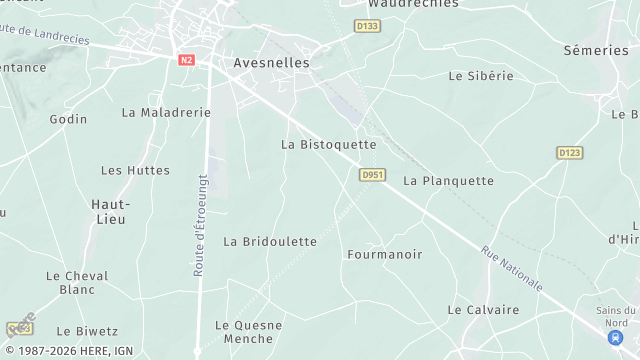 Carte de la zone d'intervention à Avesnelles