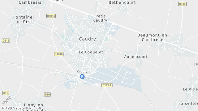 Carte de la zone d'intervention à Caudry