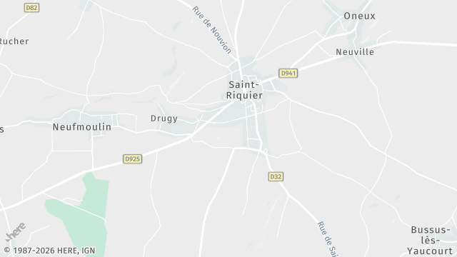 Carte de la zone d'intervention à Saint-Riquier