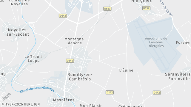 Carte de la zone d'intervention à Rumilly-en-Cambrésis