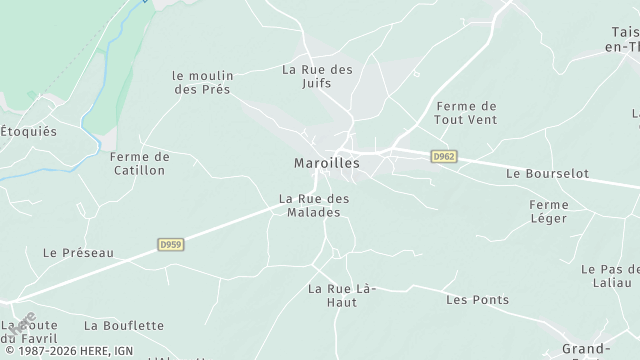 Carte de la zone d'intervention à Maroilles