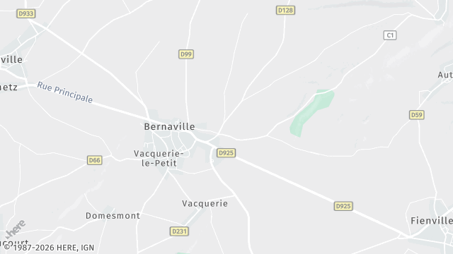 Carte de la zone d'intervention à Bernaville