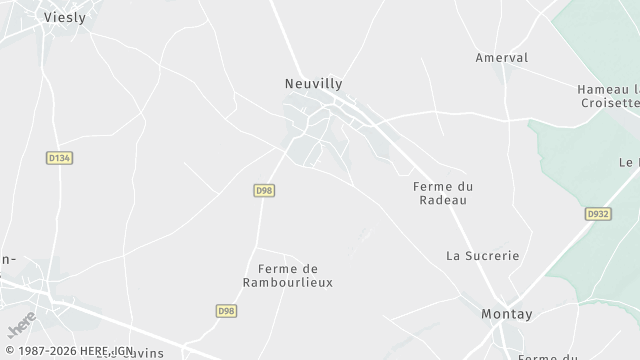 Carte de la zone d'intervention à Neuvilly