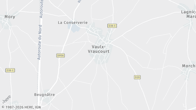 Carte de la zone d'intervention à Vaulx-Vraucourt