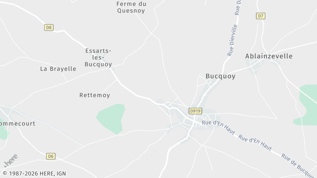 Carte de la zone d'intervention à Bucquoy