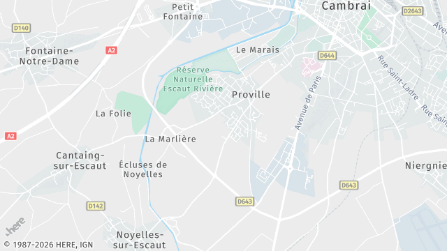 Carte de la zone d'intervention à Proville