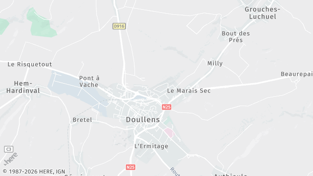 Carte de la zone d'intervention à Doullens