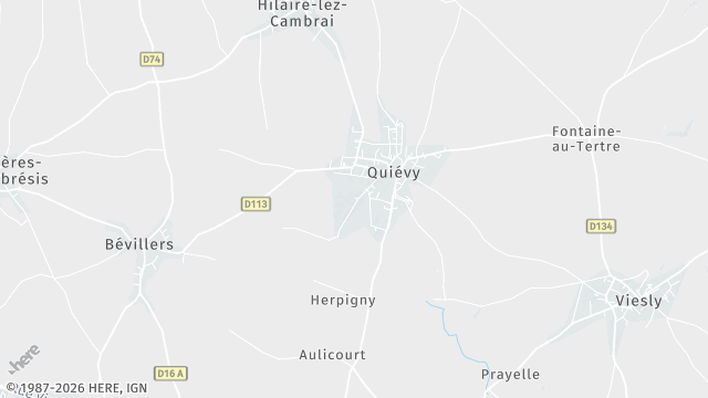 Carte de la zone d'intervention à Quiévy