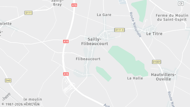 Carte de la zone d'intervention à Sailly-Flibeaucourt