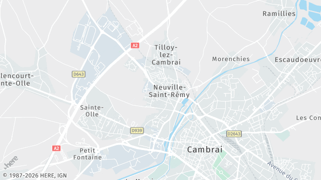 Carte de la zone d'intervention à Neuville-Saint-Rémy