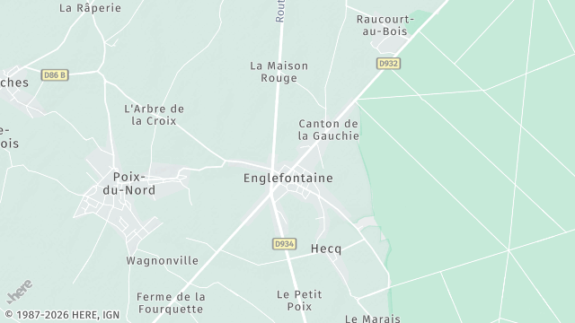 Carte de la zone d'intervention à Englefontaine