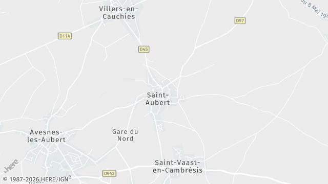 Carte de la zone d'intervention à Saint-Aubert