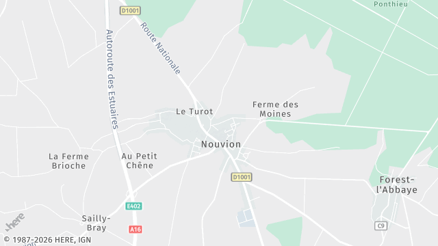 Carte de la zone d'intervention à Nouvion