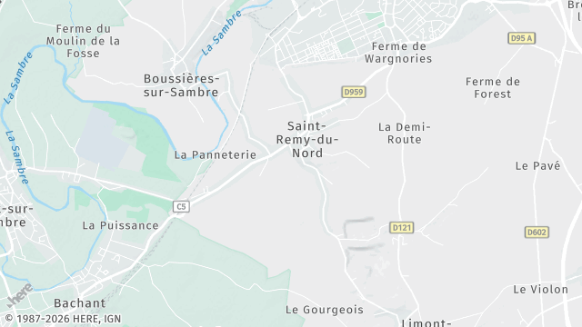 Carte de la zone d'intervention à Saint-Remy-du-Nord