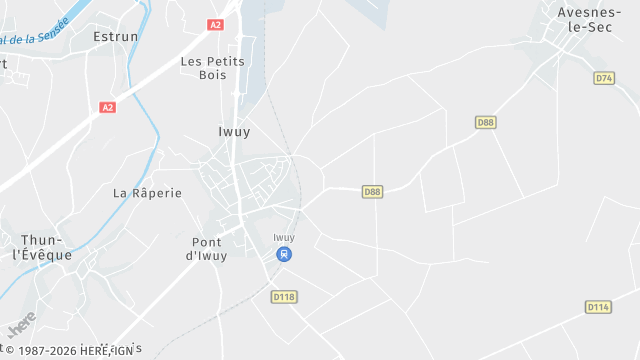 Carte de la zone d'intervention à Iwuy