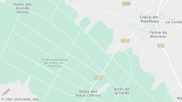 Carte de la zone d'intervention à Crécy-en-Ponthieu