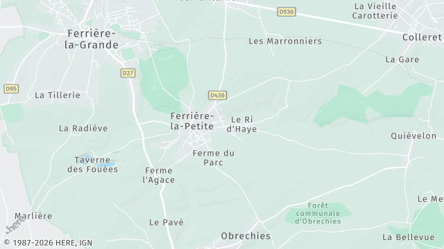 Carte de la zone d'intervention à Ferrière-la-Petite