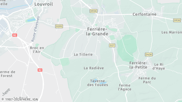 Carte de la zone d'intervention à Ferrière-la-Grande