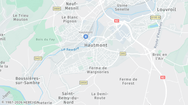 Carte de la zone d'intervention à Hautmont